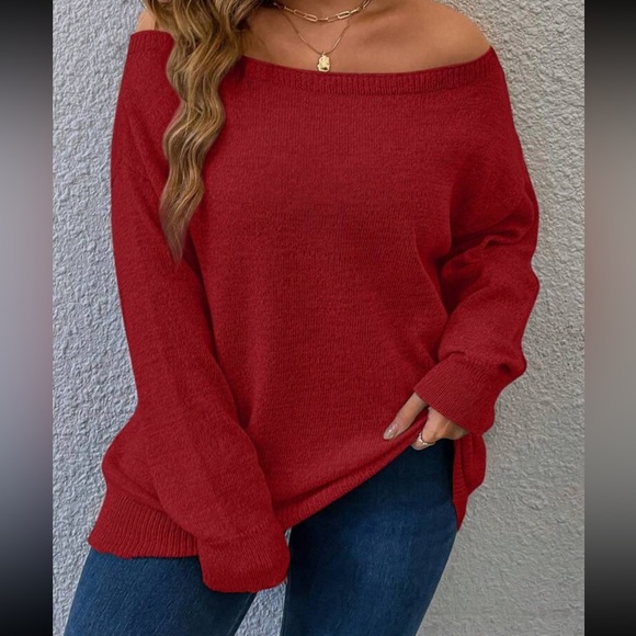 Plus size off shoulder sweater top - Picture 7 of 16